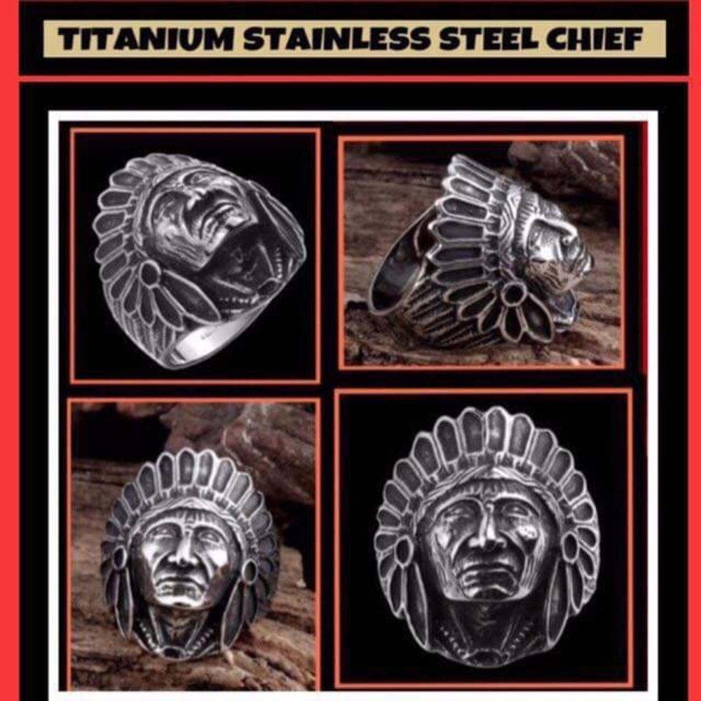 NWT! TITANIUM CHIEF RING SZ 9 &/OR SZ 10